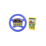 berattoys 2 li set oyuncak telefon ve direksiyon pilli oyuncak cep telefonu oyuncak direksiyon mavi