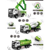 Berattoys 20CM Metal Iş Makinaları 3lü Set Beton Pompası Beton Mikseri Oyuncak Araçları Dayanıklı Malzeme