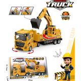 Berattoys 27 cm Kırılmaz Iş Makinaları Kamyon Vinç Kepçe Iş Araçları Inşaat Set Ekskavatör