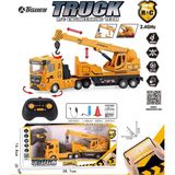 Berattoys 29CM Şarjlı Uzaktan Kumandalı Sesli Işıklı Kamyon Iş Makinası Kumandalı Iş Aracı - Açık Kahverengi