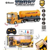 Berattoys 29CM Şarjlı Uzaktan Kumandalı Sesli Işıklı Kamyon Iş Makinası Kumandalı Iş Aracı - Beyaz - Kahverengi