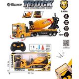 Berattoys 29CM Şarjlı Uzaktan Kumandalı Sesli Işıklı Kamyon Iş Makinası Kumandalı Iş Aracı - Kahverengi