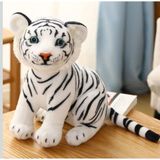 Berattoys 30 cm Peluş Kaplan Figür Oyuncak Uyku Arkadaşı Oyun Arkadaşı Hediyelik Peluş Kaplan - Beyaz