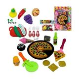 Berattoys 30 Pcs Kesilen Meyve Sebze ve Kesilen Tepsili Pizza Seti Oyuncak Meyve ve Pizza Mutfak Set