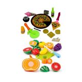 Berattoys 37 Pcs Kesilen Meyve ve Pizza Seti Oyuncak Meyveler Oyuncak Pizza Evcilik Oyuncakları
