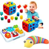 Berattoys Hayvan Bultak Bultak Puzzle Eğitici Oyuncak Zeka Geliştirici Set Sök Tak Tırtıl Hediye
