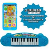 Berattoys Oyuncak Cep Telefonu & Piyano Kukili Şarkılı Telefon Müzikli Oyuncak Piyano - Mavi