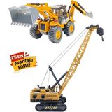 Berattoysbuldozer & Vinç Oyuncak Iş Makinaları Kırılmaz Iş Araçları Inşaat Set Oyuncak Kepçe Dezer