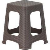 Berawond Star Rattan Plastik Tabure (4 Adet) - Gri - Gümüş