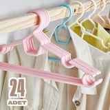 Beray Home Karizma Elbise Askısı 24 Adet Renkli Plastik