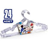 Beray Home Pamir 24 Adet Şeffaf Kristal Elbise Askısı Dayanıklı Plastik Tasarım ile Ev Kullanımı İçin Uygun