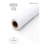 BERAYE Beyaz İran Grek Tül, Nişan Çeyiz Bohça Kapı Doğum Günü Konvoy Parti Dekor Süsleme, 1 Metre (En 70cm)