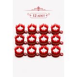 BERAYE Led Mum Kırmızı Ledli Kına El Mumu, Sünnet, Led Işıklı, Tealight Mum Pilli 12 Adet, Düğün, Nedime, Bride,