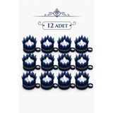 BERAYE Led Mum Lacivert Ledli Kına El Mumu, Sünnet, Led Işıklı, Tealight Mum Pilli 12 Adet, Düğün, Nedime, Bride,