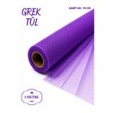 BERAYE Mor İran Grek Tül, Nişan Çeyiz Bohça Kapı Doğum Günü Konvoy Parti Dekor Süsleme, 1 Metre (En 70cm)