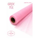BERAYE Pembe İran Grek Tül, Nişan Çeyiz Bohça Kapı Doğum Günü Konvoy Parti Dekor Süsleme, 1 Metre (En 70cm)