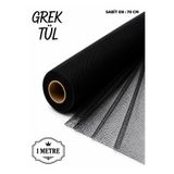 BERAYE Siyah İran Grek Tül, Nişan Çeyiz Bohça Kapı Doğum Günü Konvoy Parti Dekor Süsleme, 1 Metre (En 70cm)