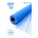 BERAYE Tül, Bebe Mavi İran Grek Tül, Nişan Çeyiz Bohça Kapı Doğum Günü Konvoy Parti Dekor Süsleme, 1 Metre (En 70cm)