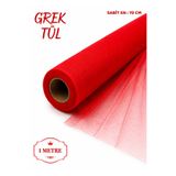 BERAYE Tül, Kırmızı İran Grek Tül, Nişan Çeyiz Bohça Kapı Doğum Günü Konvoy Parti Dekor Süsleme, 1 Metre (En 70cm)