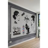 Berber Konseptli Tuğla Duvar ve Tipografik Desenli Tek Parça Tekstil Duvar Kağıdı, 150 x 100