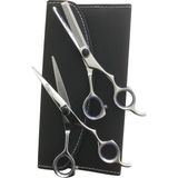 Berber Kuaför Saç Kesim Makası Seti, 6.5 Inç, 2'li Set, Deri Çantalı, Model FRZ65SYH