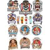 Berber Kuaför Sticker Set-1 15 Parça Telefon, Tablet, Defter, Laptop Sticker