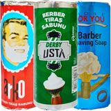 Berber Tıraş Sabunu Seti, 3'lü, Derby Usta 75g, Arko 75g, More For You 75g