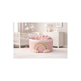 Berçak Home Gökkuşağı Detaylı Sepet 20x14 cm Çocuk Odası Oyuncak Düzenleyici Dekoratif Organizer