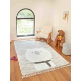 Bercario Kids 9272 Ayıcıklı Hayvan Figürlü Dokuma Çocuk Odası Yumuşak Bebek Odası Halısı