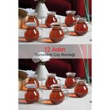 Berdina Home 12'li Keyfi Ala Borosilikat Cam Bardak Takımı Isıya Dayanıklı Kulplu Çay Fincanı Bardağı Seti - 200 ml - Şeffaf