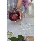 Berdina Home 2li Boncuklu Pipetli Cam Bardak Üzüm Tanesi 350 ml. Kulplu Kulpsuz Meşrubat Su Kahve Sunum Bardağı - Şeffaf