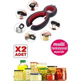 Berdina Home 2li Kavanoz Konserve Açacağı 6+1 Fonksiyonlu Kola Şişe Kapağı Açma
