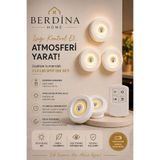 Berdina Home 3'lü Pilli Uzaktan Kumandalı Yapışkanlı Montajsız Spot LED Işık Dolap Raf Niş Mutfak Aydınlatma Set