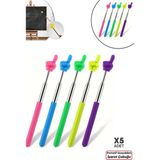 Berdina Home 5 Adet Portatif Uzayabilir Sevimli Parmak Öğretmen Işaret Tahta Çubuğu Teleskopik Çubuk 20CM 67CM - Çok Renkli