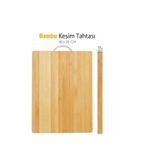 Berdina Home Bambu Metal Saplı Kesim Panosu Et Ekmek Sebze Meyve Kesim Tahtası