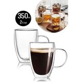 Berdina Home Çift Cidarlı Bardak Kupa 350 Ml Ev Ofis Espresso Kahve Çay Fincanı Borosilikat