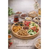 Berdina Home Doğal Bambu 5 Bölmeli Kahvaltı & Sunum Tabağı – Çerez, Meze ve Sofra Servisi İçin