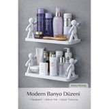 Berdina Home Kendinden Yapışkanlı Craft Banyo Rafı Baharatlık Mutfak Organizer Duvara Monte Raf Düzenleyici