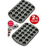 Berdina Home Muffin Kalıbı 24'lü Mini Cupcake Fırın Kapsülü Kek Browni Kekstra Kurabiye Kalıbı Muffin Baking Pan - Siyah