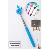 Berdina Home Portatif Uzayabilir Parmak Şeklinde Sevimli Öğretmen Işaret Tahta Çubuğu Teleskopik Çubuk 20CM 67CM - Karışık Çok Renkli