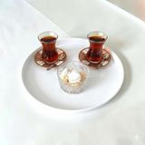 Bereka Tepsi Metal Çay Tepsisi Kahve Tepsisi Sunum Kahvaltı Tepsisi-30 cm Küçük Boy - Beyaz