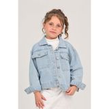 BEREKET BABY Kız Çocuk Açık Mavi Denim Kot Ceket – Cepli, Rahat Kesim 6-12 Yaş