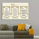 Bereket Duası Nazar Duası Ayetel Kürsi Besmele Tablo Altın dkm-k51-1 - Dekoratif Duvar Sanatı (35x50cm)