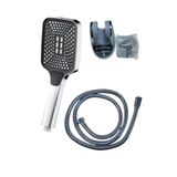 Bereket Hırdavat Beyazsu 5 Fonksiyonlu Duş Başlığı Ve krom Duş Hortumu 150 Cm duvara monte mafsal Set set halinde geliyor 3 parça