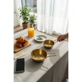 Bereketli Store 2'li Kulplu Gold Rengi Sunumluk Tava Görünümlü Meze Zeytin Tabağı