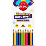 Bereketli Store Bubu 12 Renk Woodfree Kuru Boya Kalemi 2,8 mm Uç | Ağaçsız Kuruboya Seti - Çok Renkli