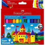 Bereketli Store Faber-Castell 12'li Su Bazlı Yıkanabilir Jumbo Keçeli Kalem | Canlı Renkler Boyama Seti - Çok Renkli