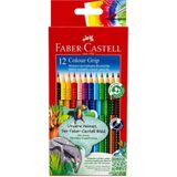 Bereketli Store Faber-Castell 12'li Üçgen Kuru Boya Kalemi | Rahat Tutuşlu Canlı Renkler Boya Seti - Çok Renkli