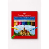 Bereketli Store Faber-Castell 24 Renk Kuru Boya Kalemi | Canlı Renkler Resim ve Boyama Seti - Çok Renkli