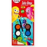 Bereketli Store Fatih 12'li Sulu Boya Kalemi S-12 | 12 Renk Suluboya Seti Fırçalı - Çok Renkli